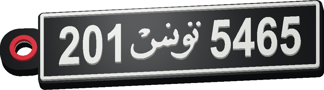 Personalized Tunisian plate keychain