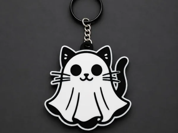Ghost Cat Keychain — Puni Labs product photo