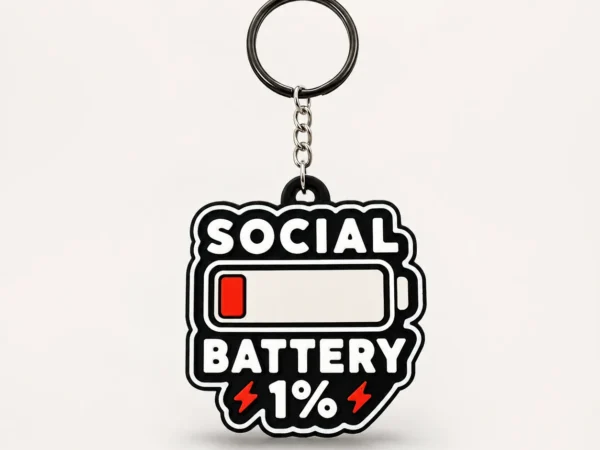 Social Battery 1% Keychain — Puni Labs product photo