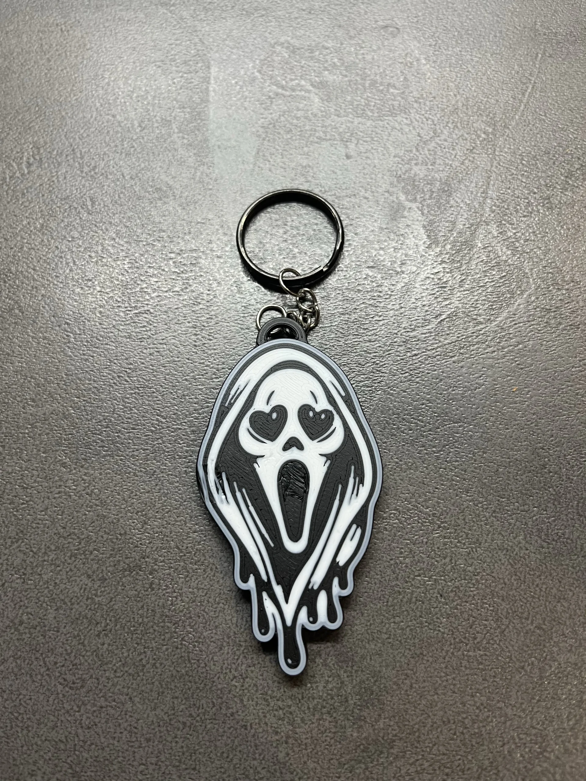 Ghostface-Inspired Heart Eyes Keychain &mdash; Puni Labs product photo