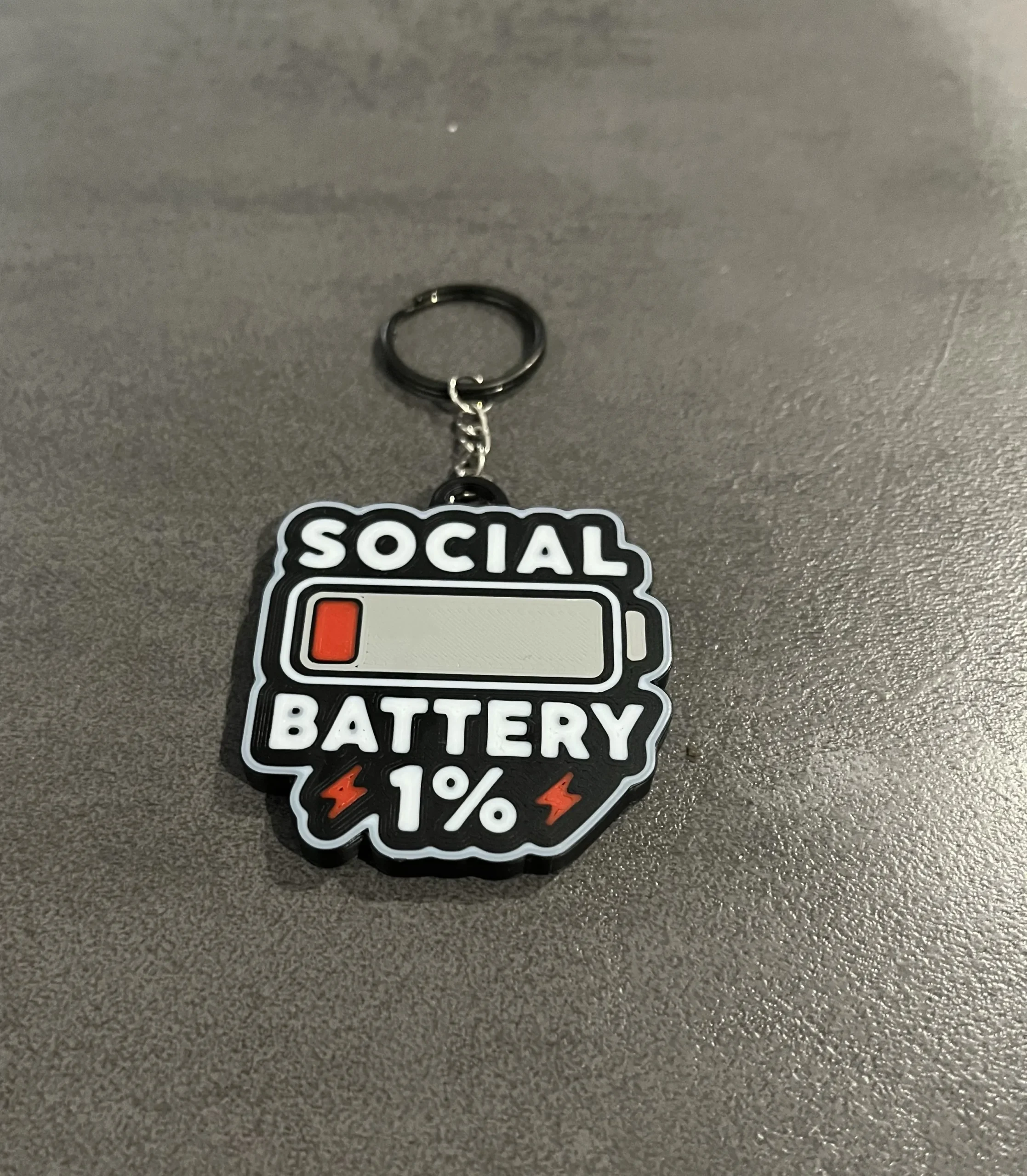 Social Battery 1% Keychain &mdash; Puni Labs product photo