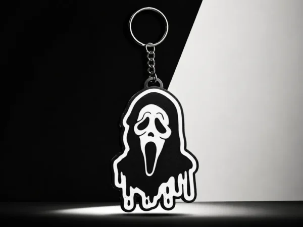 Scream-Inspired Mask Keychain — design reference