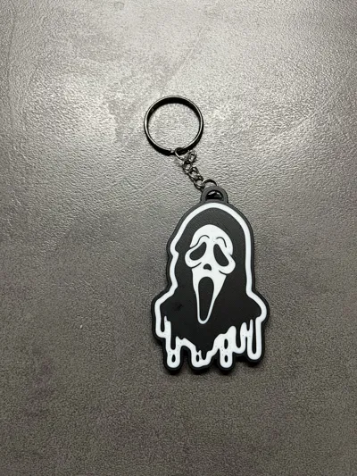 Scream-Inspired Mask Keychain &mdash; design reference